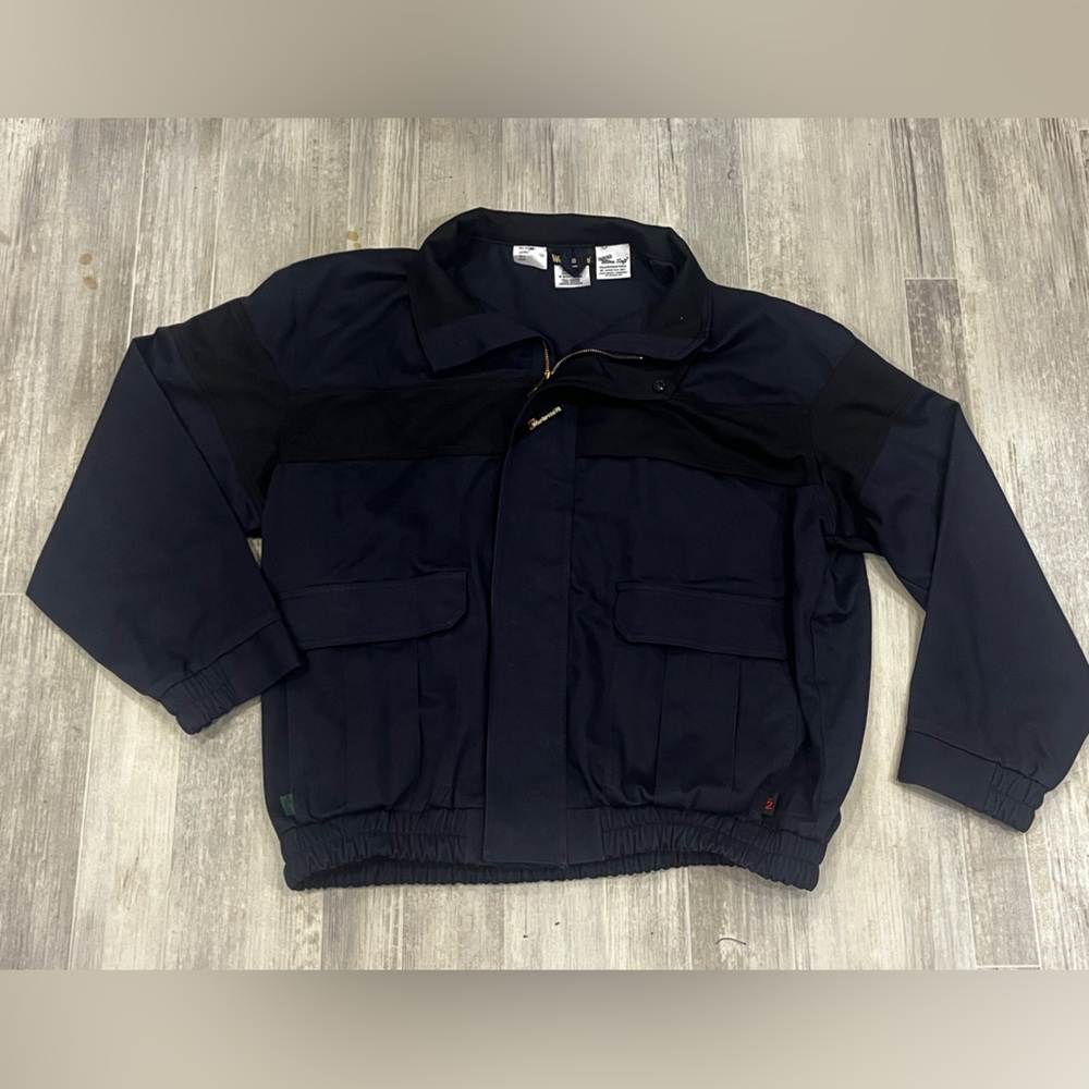 Workrite FR Jacket Mens XL/ Navy Blue/ Flame Resistant Arc Rating 12.4 ATPV VTG